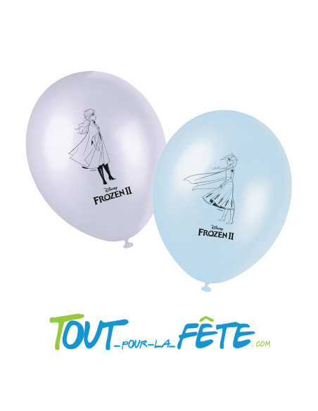 Sachet de 8 ballons en latex Disney La reine des neige© 28 cm Licence