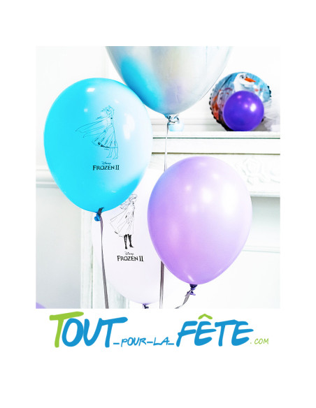 Sachet de 8 ballons en latex Disney La reine des neige© 28 cm Licence