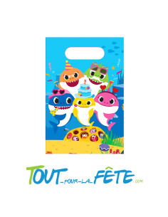Lot de 8 sachets a bonbon / jouet en papier Baby Shark licence officielle
