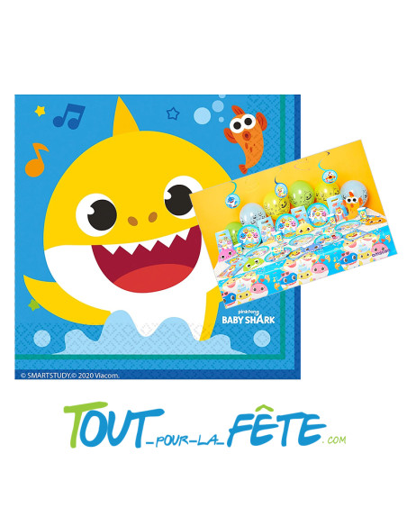 Serviettes en papiers Baby shark licence officielle 33x33 cm 2 plis