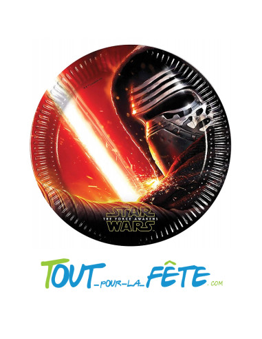 Lot de 8 assiettes en papier 23 cm Star Wars Disney licence officielle