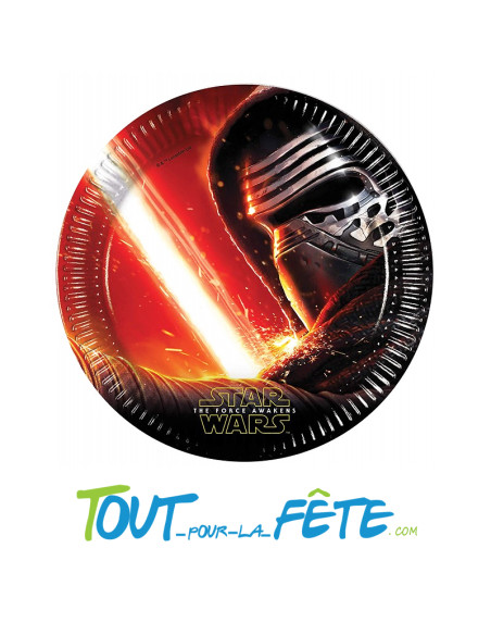 Lot de 8 assiettes en papier 23 cm Star Wars Disney licence officielle