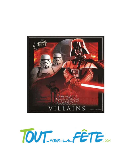 Lot de 20 serviettes en papier Vilains et héros Star Wars licence officielle