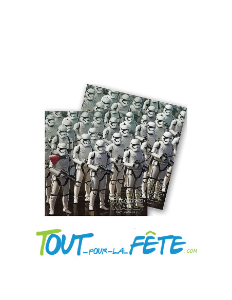 Lot de 20 serviettes en papier Star Wars Stormtrooper et robot licence officielle