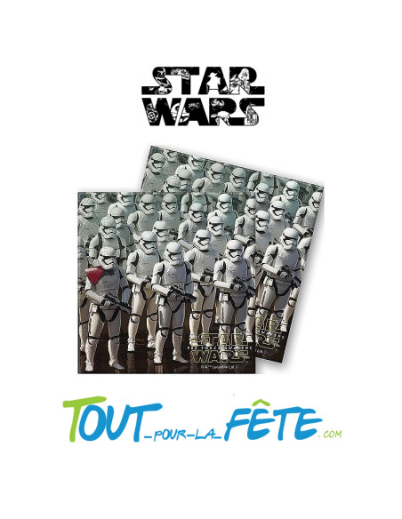 Lot de 20 serviettes en papier Star Wars Stormtrooper et robot licence officielle