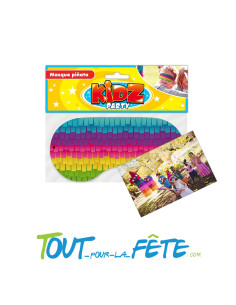 Masque / bandeau en carton pour le jeu de la pinata multicolore 17x8 cm 2