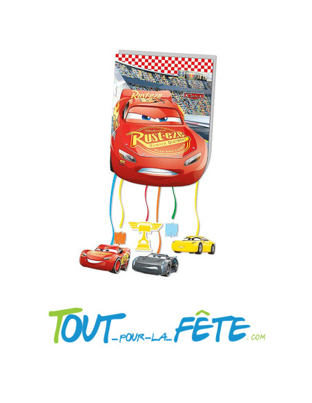 Piñata à tirer Cars a remplir 22cm x 36 cm licence officielle