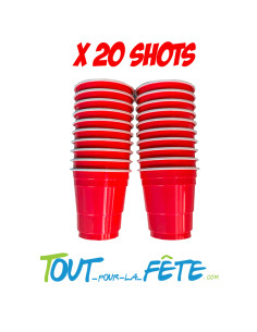 20 gobelets shooter rouge 4 cl lavable et réutilisable, ultra résistants 2