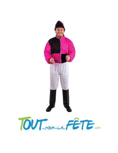 Déguisement de Jockey Adulte  haut, pantalon, casquette et cache-botte