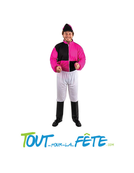 Déguisement de Jockey Adulte  haut, pantalon, casquette et cache-botte