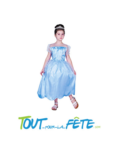Déguisement de princesse bleu Cendrillon taille enfant 105-126 cm (robe)