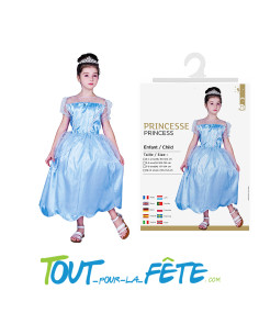 Déguisement de princesse bleu Cendrillon taille enfant 105-126 cm (robe) 2