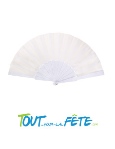Eventail en plastique blanc 40cm
