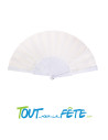 Eventail en plastique blanc 40cm