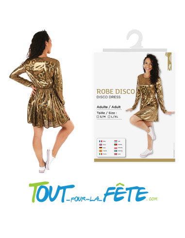 Robe disco or taille adulte femme