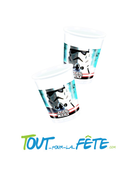 Lot de 8 gobelets en plastique Star Wars Stormtrooper licence officielle