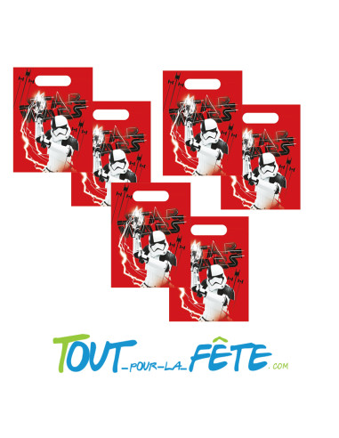 Lot de 6 pochettes en plastique Star Wars Stormtrooper licence officielle