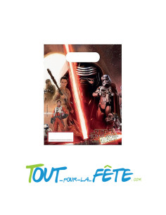 Lot de 6 pochettes en plastique Star Wars villain et héros licence officielle