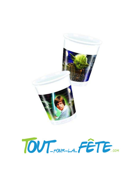 Lot de 8 gobelets en plastique Vilains et héros Star Wars licence officielle