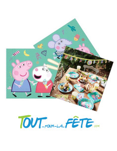 Lot de 20 serviettes en papier Peppa Pig © licence officielle 33x33 cm 2