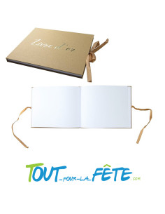 Livre d'or fougère kraft et or 22x18 cm 80 pages mariage, anniversaire 2
