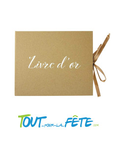 Livre d'or fougère kraft et or 22x18 cm 80 pages mariage, anniversaire