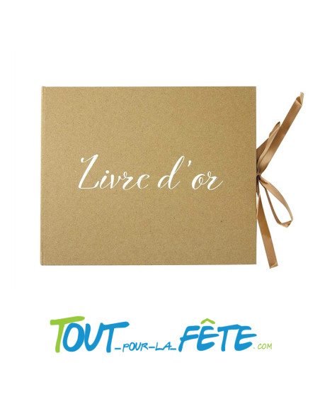 Livre d'or fougère kraft et or 22x18 cm 80 pages mariage, anniversaire