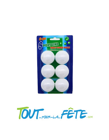 Lot de 6 balles de ping pong blanches ( idéal beer pong )