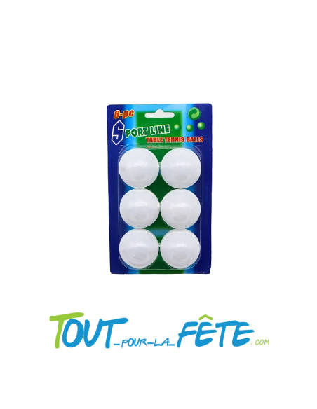 Lot de 6 balles de ping pong blanches ( idéal beer pong )
