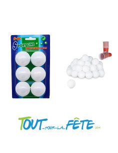 Lot de 6 balles de ping pong blanches ( idéal beer pong ) 2