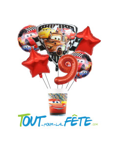 Lot de 8 verres en plastique Cars Disney Pixar Flash McQueen 2