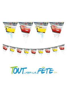 1 guirlande de fanions en plastique Cars © taille 2.30m sous licence offcielle Disney Pixar 2