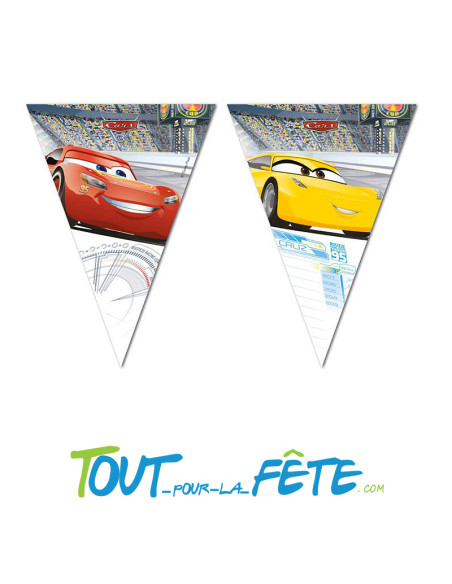 1 guirlande de fanions en plastique Cars © taille 2.30m sous licence offcielle Disney Pixar