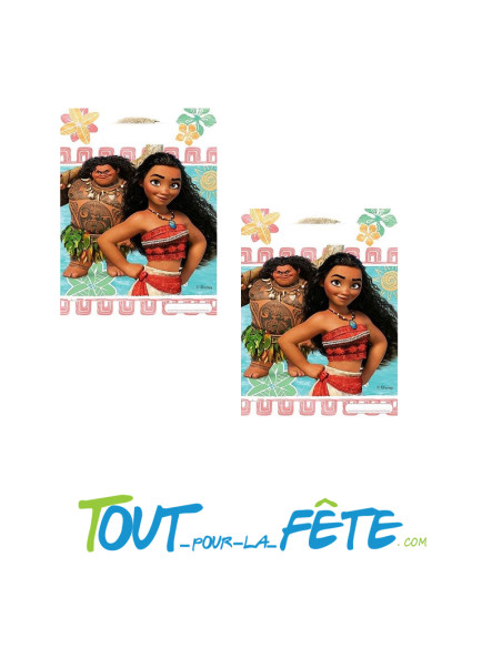Lot de 6 sacs a bonbons Vaiana en plastique sous licence officielle Disney
