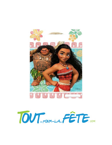 Lot de 6 sacs a bonbons Vaiana en plastique sous licence officielle Disney