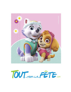Lot de 20 serviettes en papier Pat patrouille Skye sous licence officielle