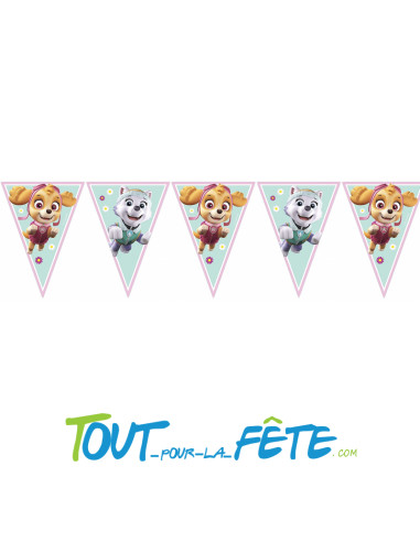 1 guirlande de fanions Pat patrouille Skye sous licence officielle 2.30m