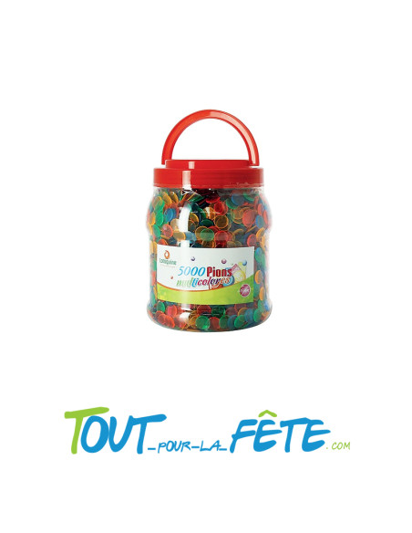 Lot de 5000 pions de loto transparents multicolores