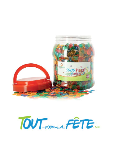 Lot de 5000 pions de loto transparents multicolores