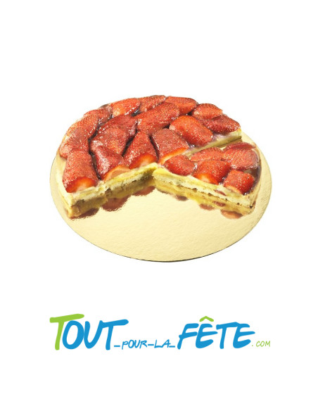 Support à gâteau de forme ronde or 28 cm