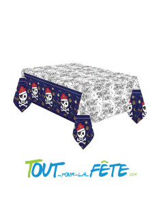 Nappe en papier Pirate carte au trésor et tête de mort 120cm x 180cm 2