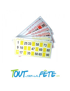 Lot de 48 grilles de loto dimension 14.6cm x 9.6cm carton souple
