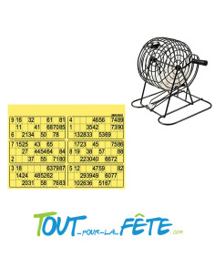 Planche de 6 grilles de loto jaune 29cm x 20cm en papier 2