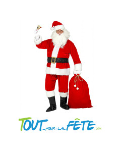 Déguisement de Père noel fourrure rouge et blanc homme taille adulte XXL/XXXL