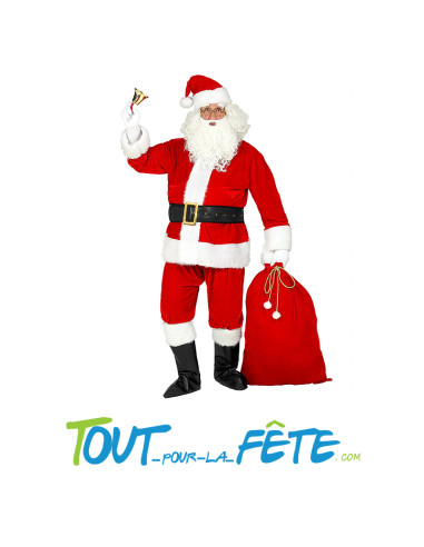 Déguisement de Père noel fourrure rouge et blanc homme taille adulte XXL/XXXL