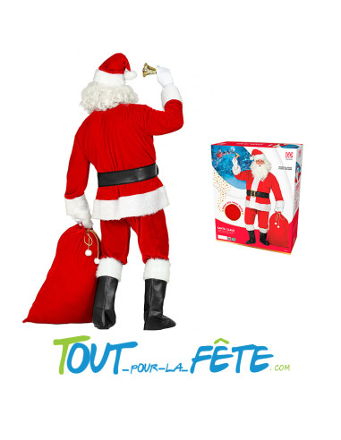 Déguisement de Père noel fourrure rouge et blanc homme taille adulte XXL/XXXL