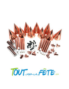 Boite cotillons 10 personne roses gold (sarbacane, chapeau, sans-gêne, serpentin, boules, ballon) 2