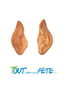 Paire d'oreilles d'elfe, lutin beige thème féerique accessoire pour adulte