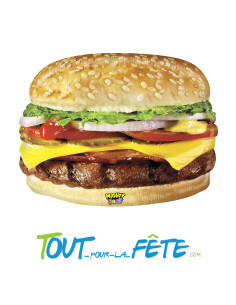 Ballon aluminium burger 66 cm thème party food