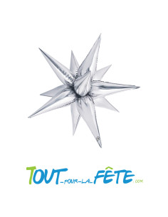 Ballon aluminium étoile argent 102 cm gonflage à l'air